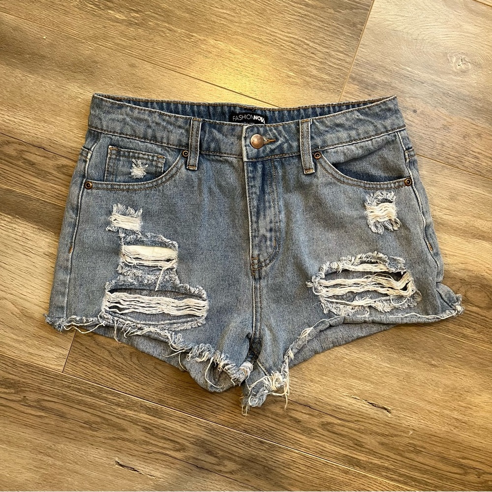 Fashion Nova Day Dreamer Distressed Denim Shorts